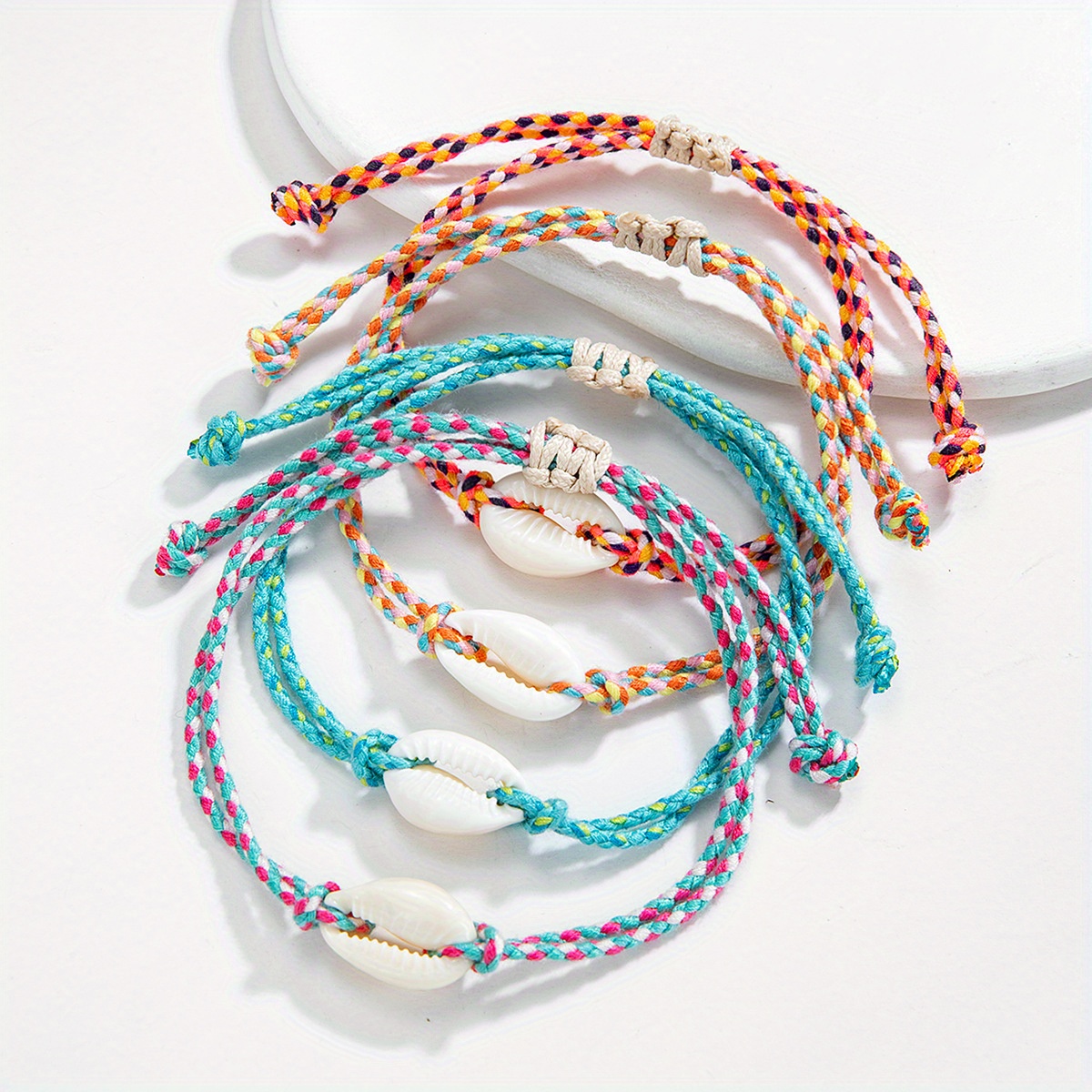 Bohemian Adjustable Bracelets Colorful Shell Bead Elastic Stretch Fit